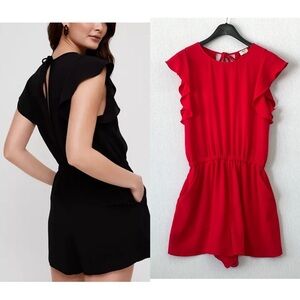 Aritzia Wilfred Fleurette Romper in Red